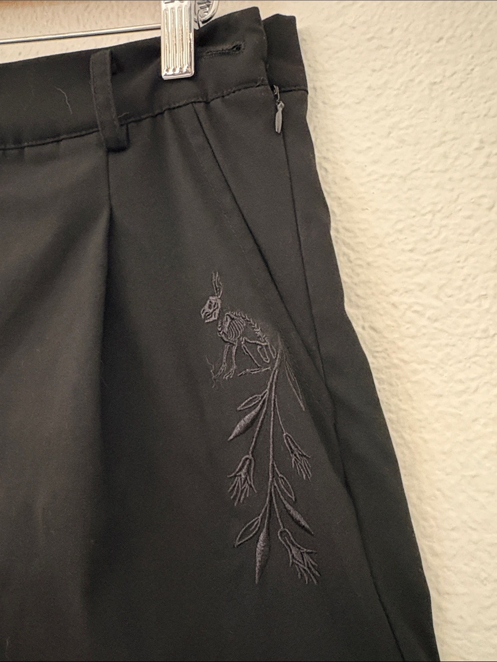 Disturbia Black High-Waist Embroidered Pants - Picture 3 of 6